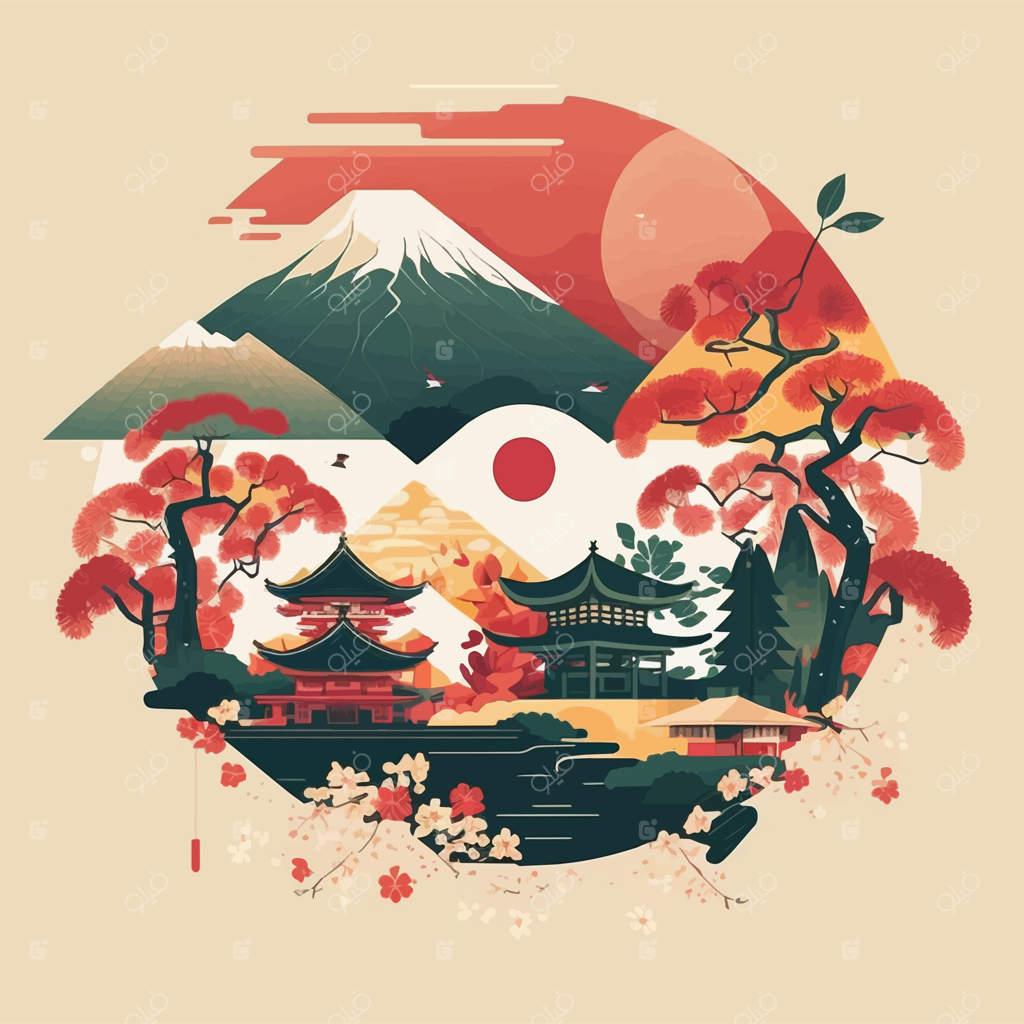 سفر به پکن، چین: نماد مقصد گردشگری - تصویرسازی وکتور تخت