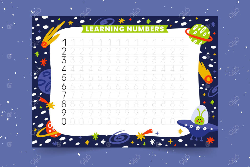 پترن آموزشی رهگیری اعداد برای کودکان