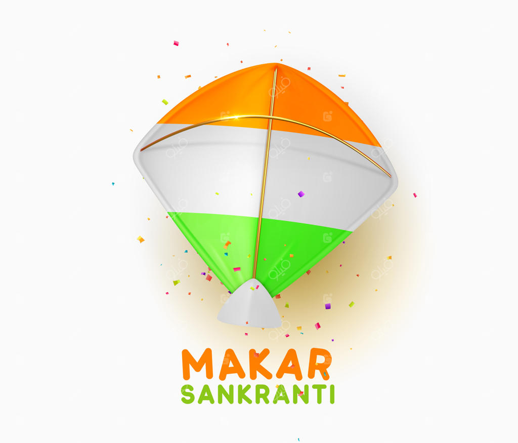 پس‌زمینه جشن گرفتنی ماکارا سانکرانتی: طراحی تعطیلات با بادبادک‌های واقعی. تصویر برداری