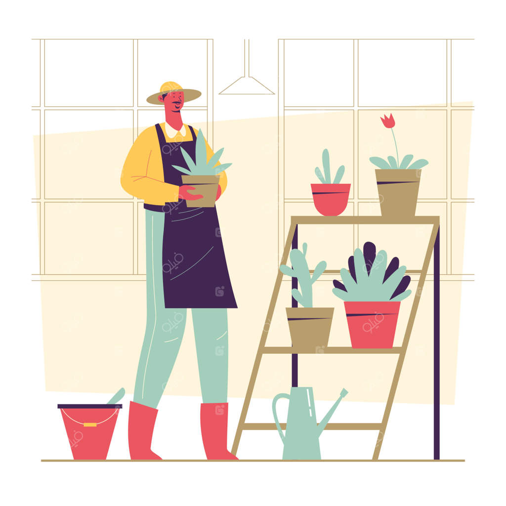 طرح مفهومی کشاورز و باغبان وکتور حرفه‌ای