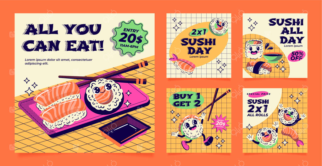 مجموعه پست‌های اینستاگرام برای روز جهانی سوشی