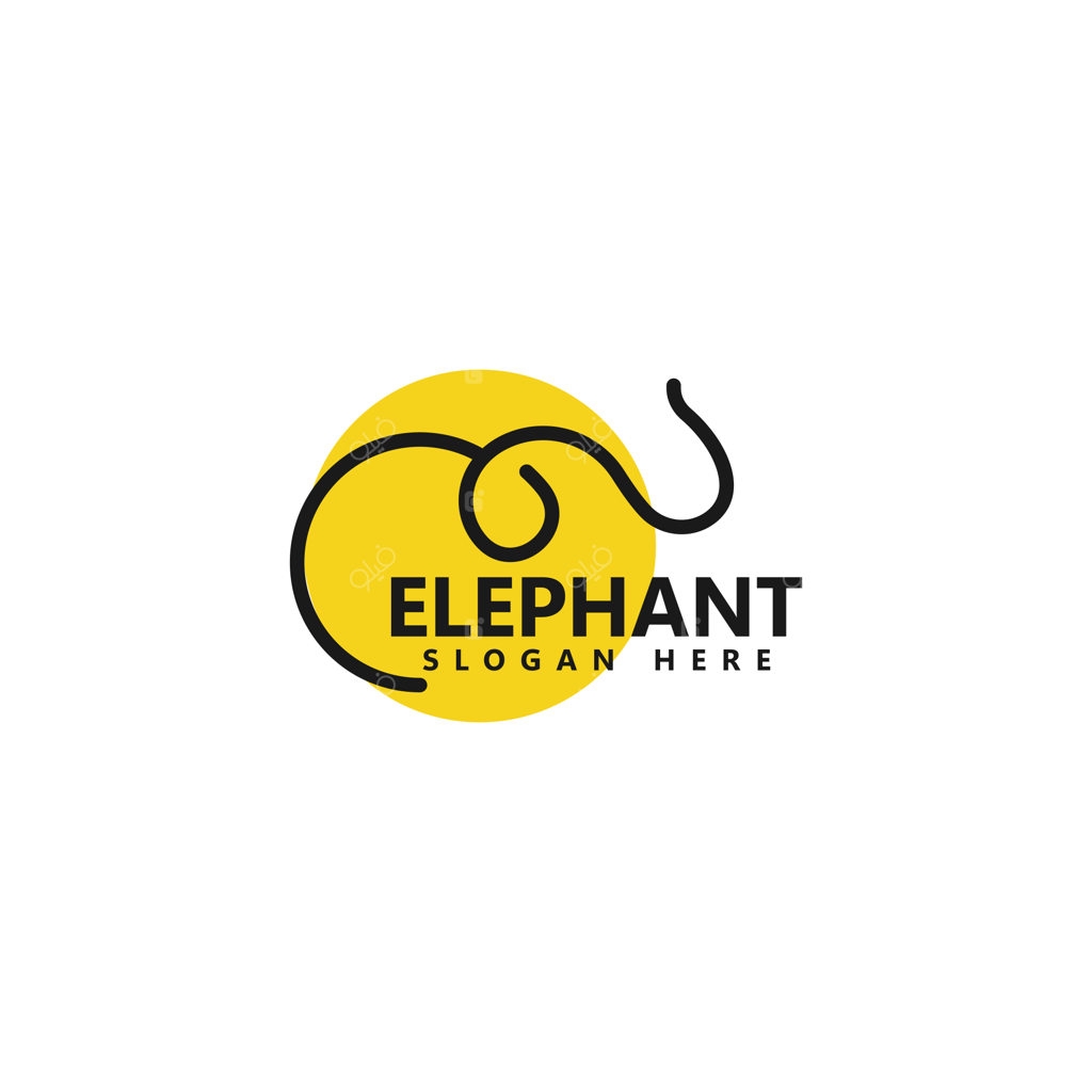 تصویرسازی وکتور، آیکون و قالب طراحی لوگوی فیل