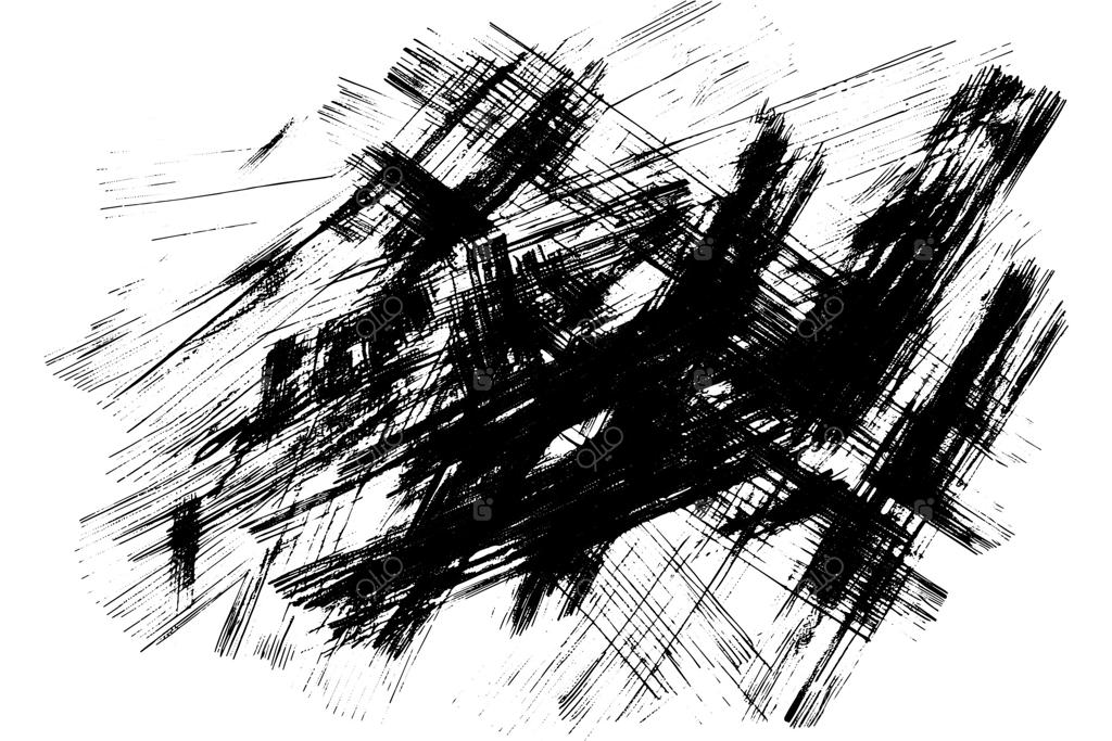 رنگ مشکی: ضربه قلم‌مو. عنصر طراحی چرک و کهنه.