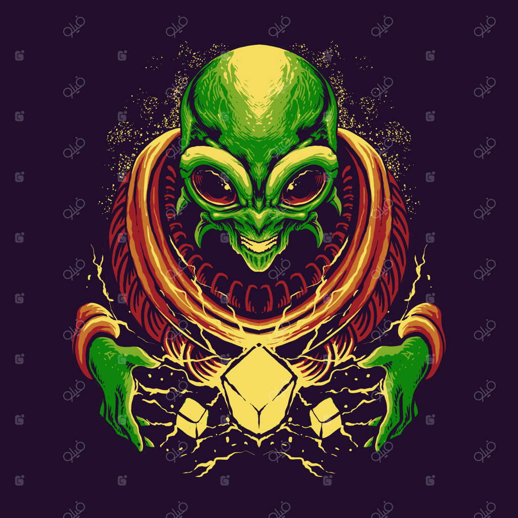 طراحی تصویر قدرت‌های خارق‌العاده بیگانگان ترسناک