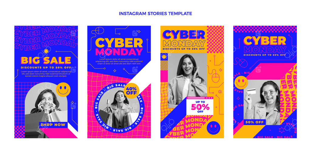 مجموعه استوری های اینستاگرام برای تخفیف‌های سایبر ماندی