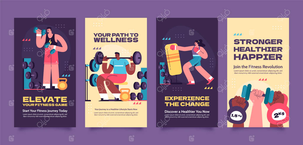 مجموعه استوری‌های اینستاگرام برای مرکز تناسب اندام