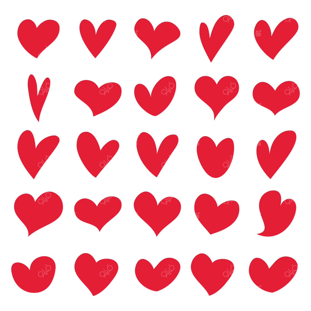 شکل‌های قلب توپر ساده