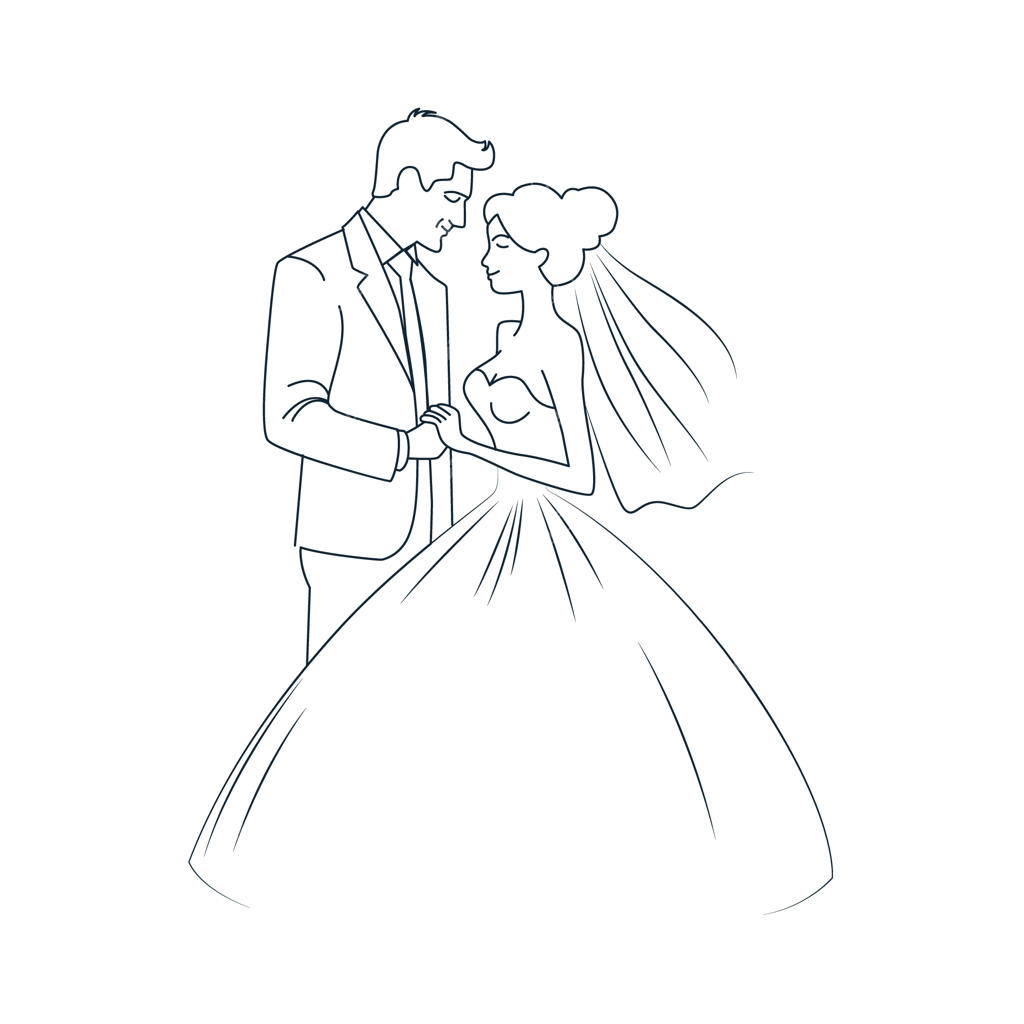 عروس و داماد شاد در مراسم عروسی؛ زوجی زیبا با لباس عروس و دامادی