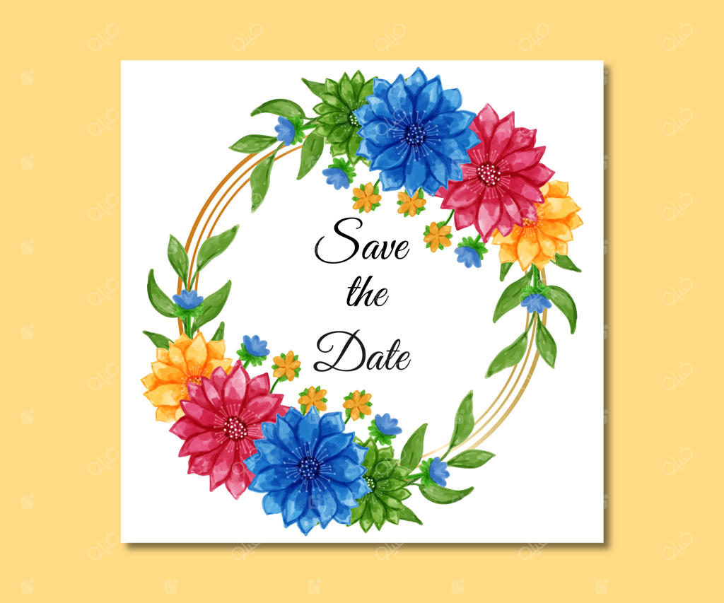 ذخیره تاریخ با گل‌های آبرنگی