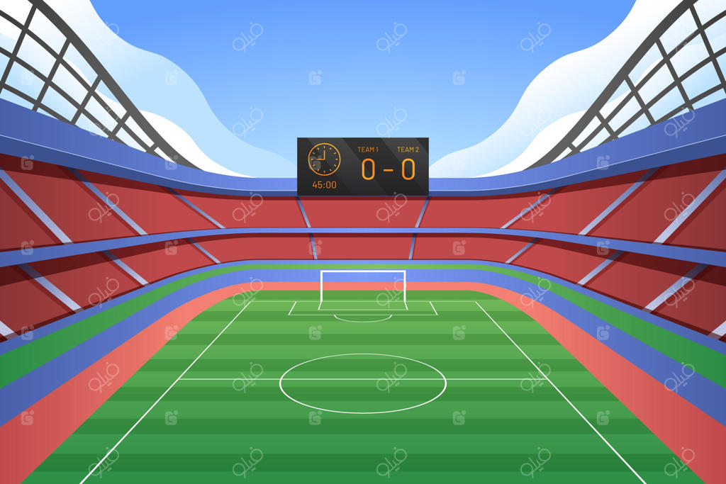 پس‌زمینه زمین فوتبال با رنگ‌بندی گرادیان