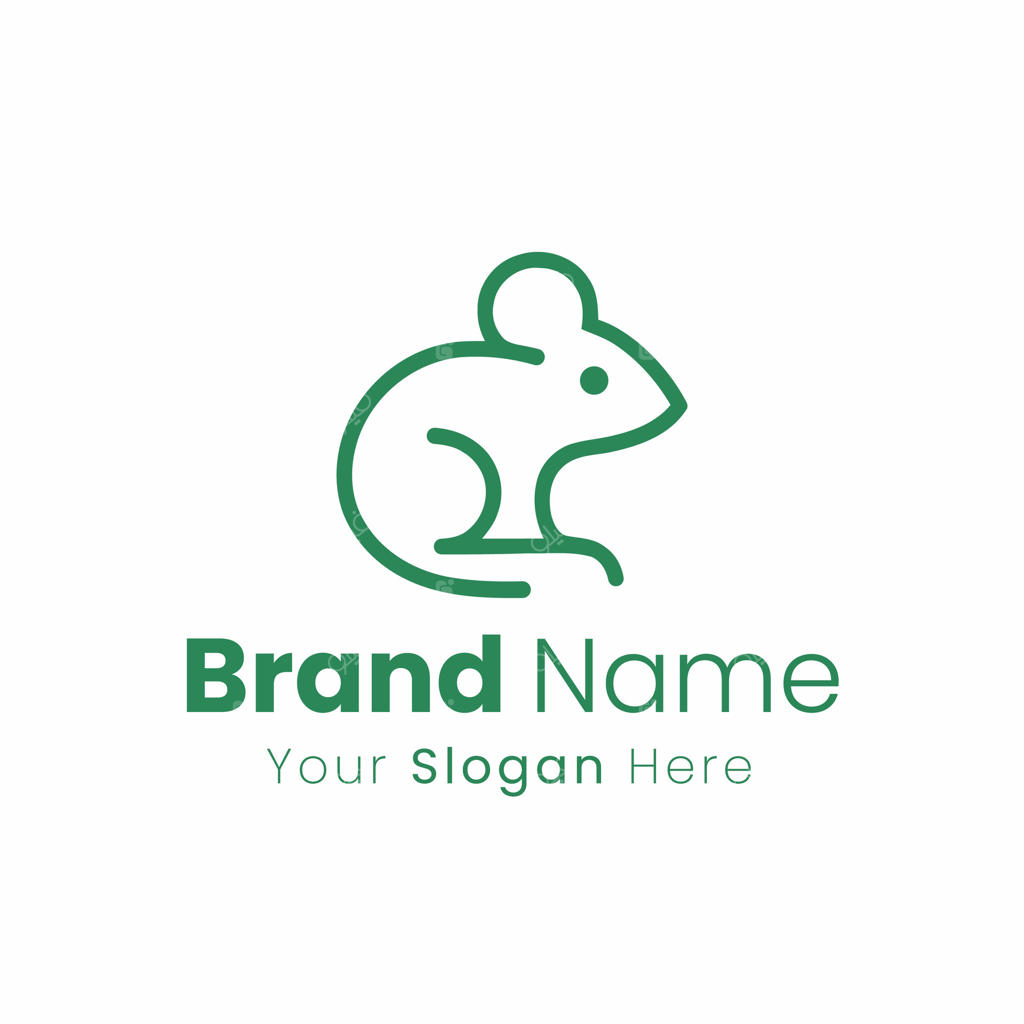 طراحی لوگوی مینیمالیستی موش برای هویت برند یک استارتاپ فناوری جدید