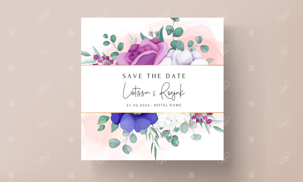 الگوی کارت دعوت عروسی با تاج گل زیبا