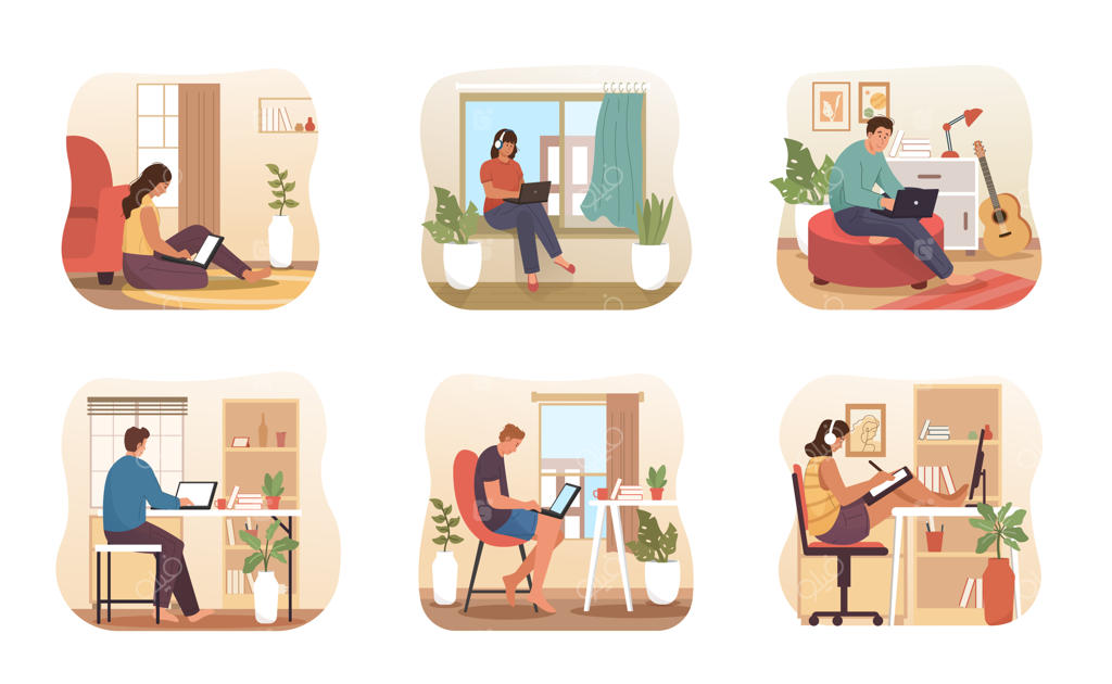 کار از خانه: فریلنسرهایی که از راه دور کار می‌کنند.