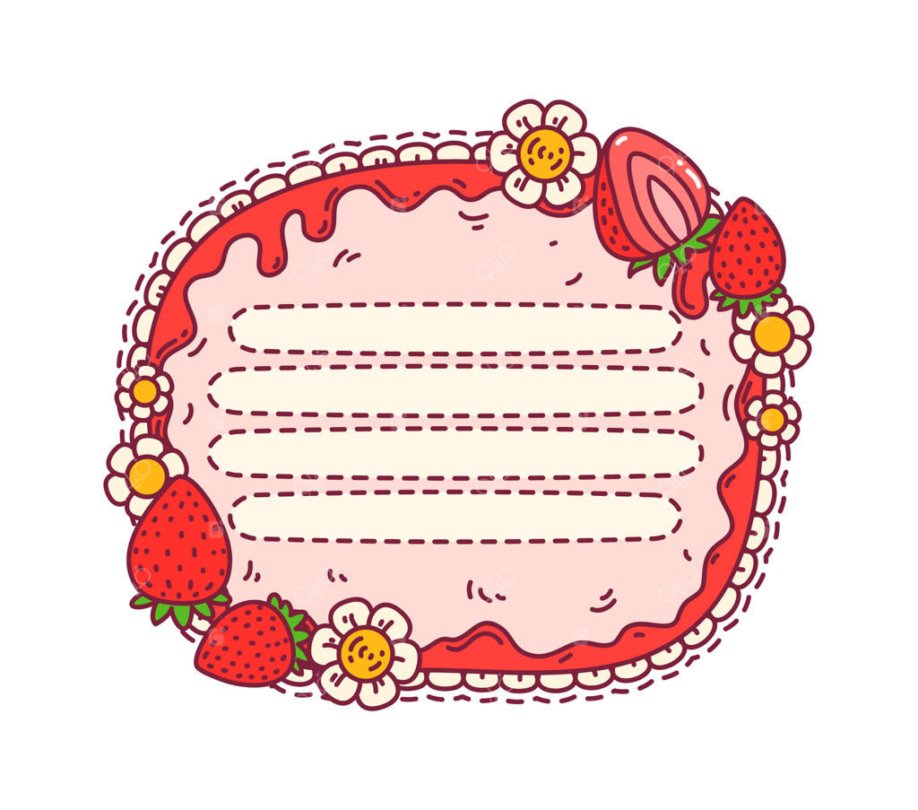 قاب یادداشت کودکان با طرح توت‌فرنگی قرمز رسیده