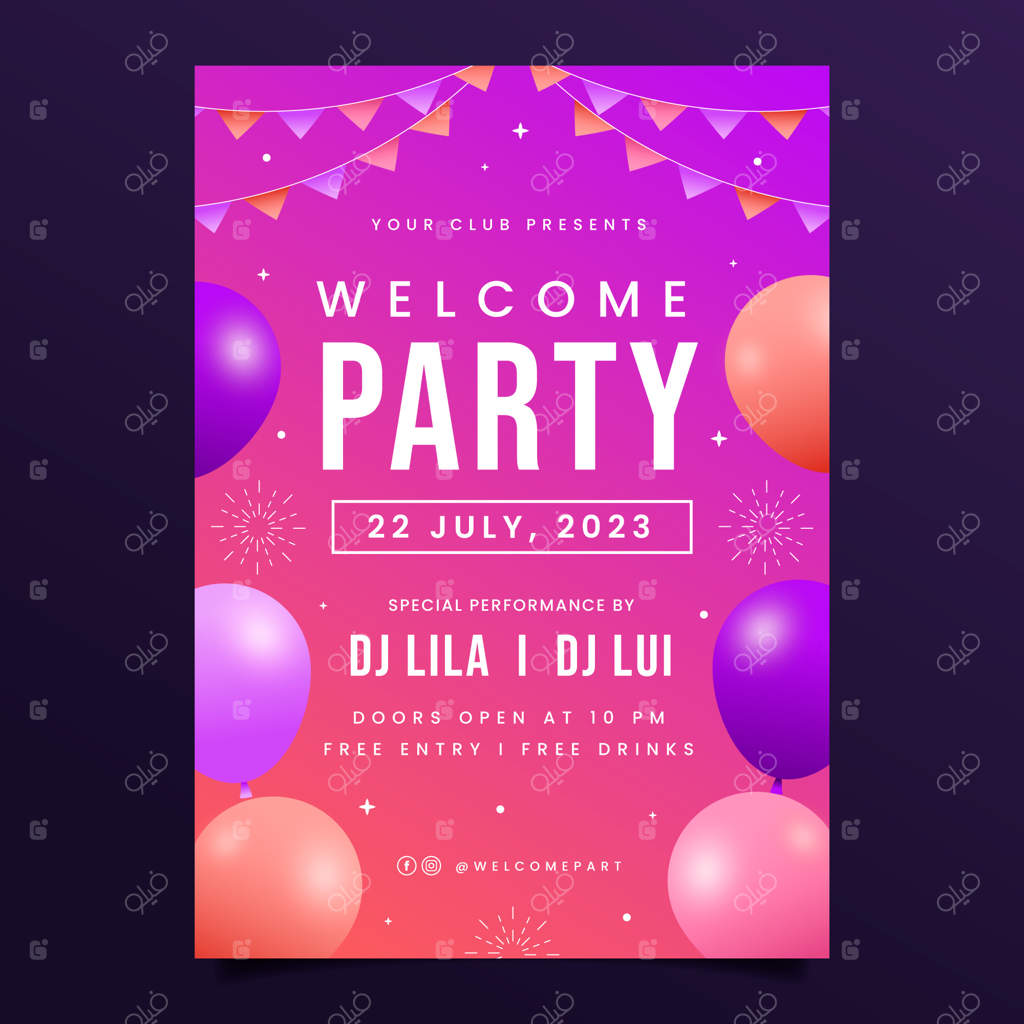 پوستر جشن خوش‌آمدگویی گرادیانتی