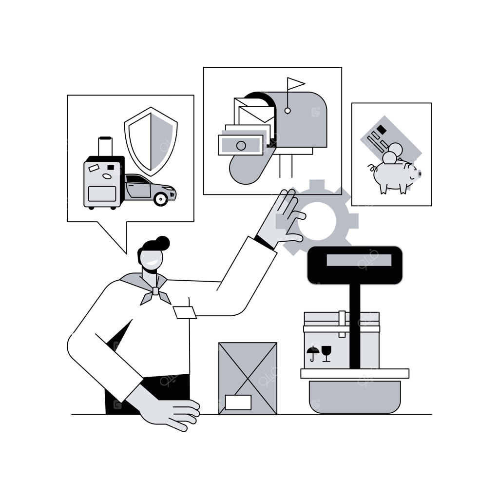تصویر انتزاعی از اداره پست: یک مفهوم گرافیکی