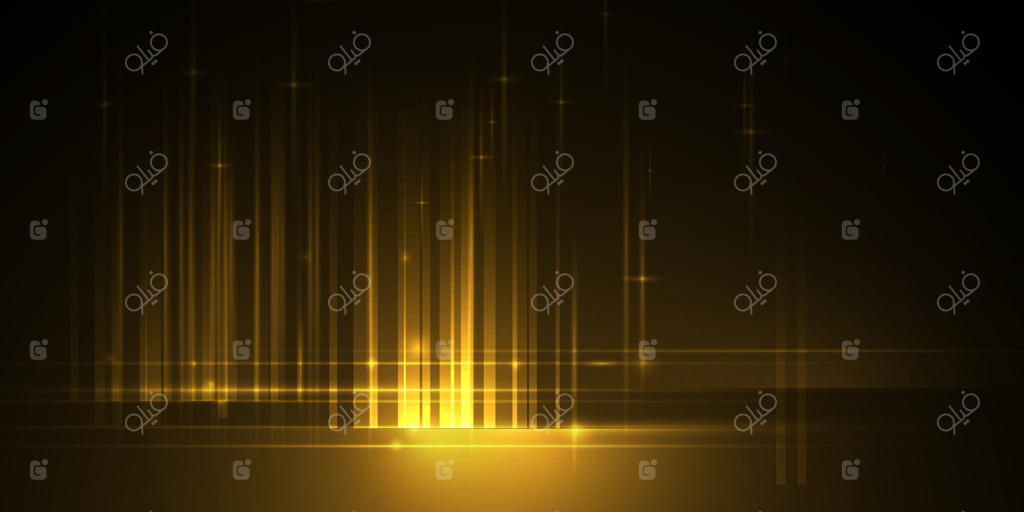 اثر نور طلایی انتزاعی، خطوط جاری و پترن حرکتی با رنگ گرادیانت طلایی برای کاغذ دیواری لوکس و بنر قالبی و پس‌زمینه آینده‌نگر.