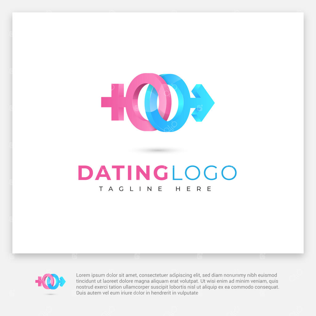 لوگوی دوستیابی با سبک سه‌بعدی