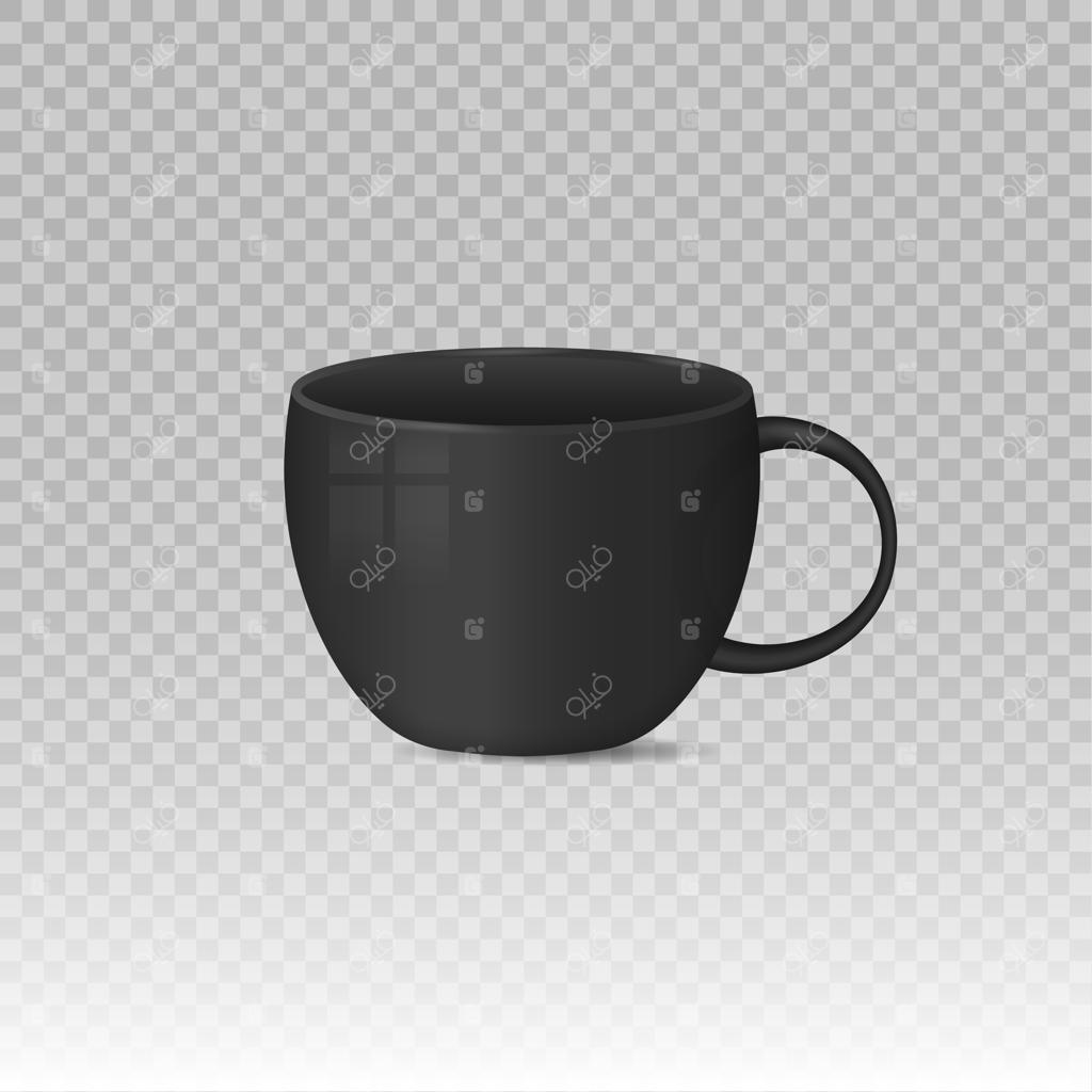 فنجان‌های قهوه‌ خوری سفید و سیاه کلاسیک و واقع‌گرایانه برای نوشیدنی‌های گرم از جنس چینی