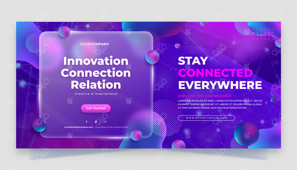 بنر افقی گرادیانت مایع