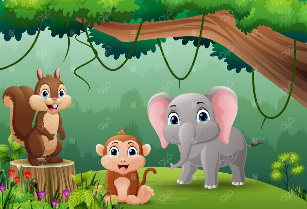 حیوانات کارتونی وحشی در جنگل