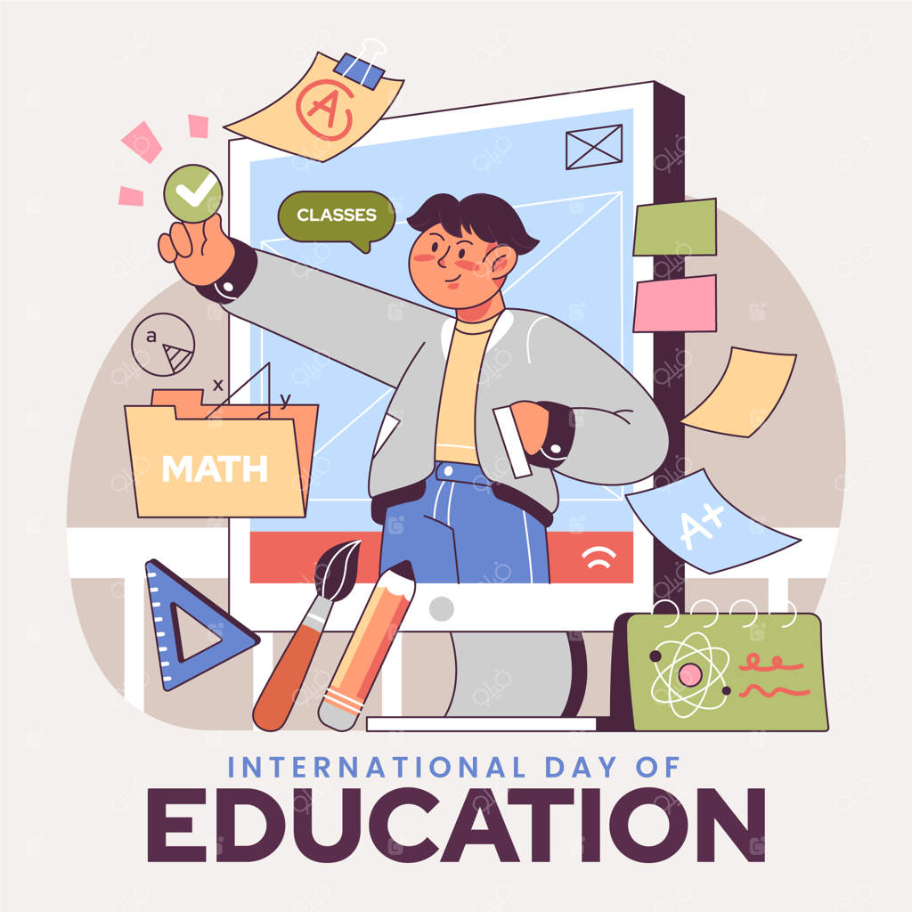 تصویرسازی دستی برای روز جهانی آموزش