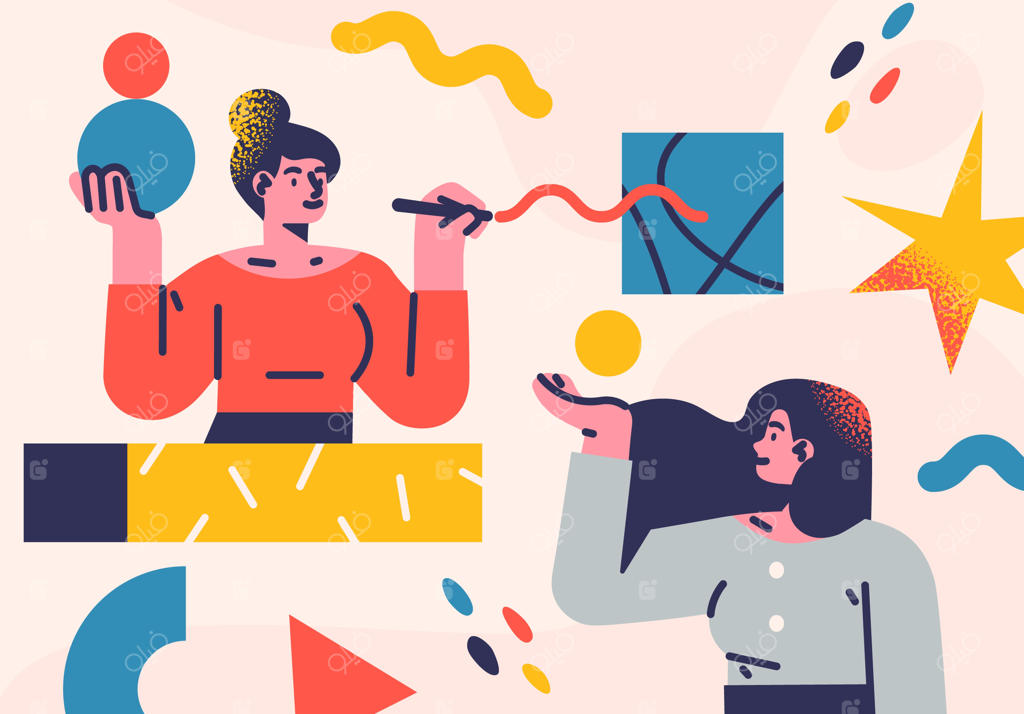 شخصیت‌های کارتونی همکاران در محیط کاری به سبک تخت