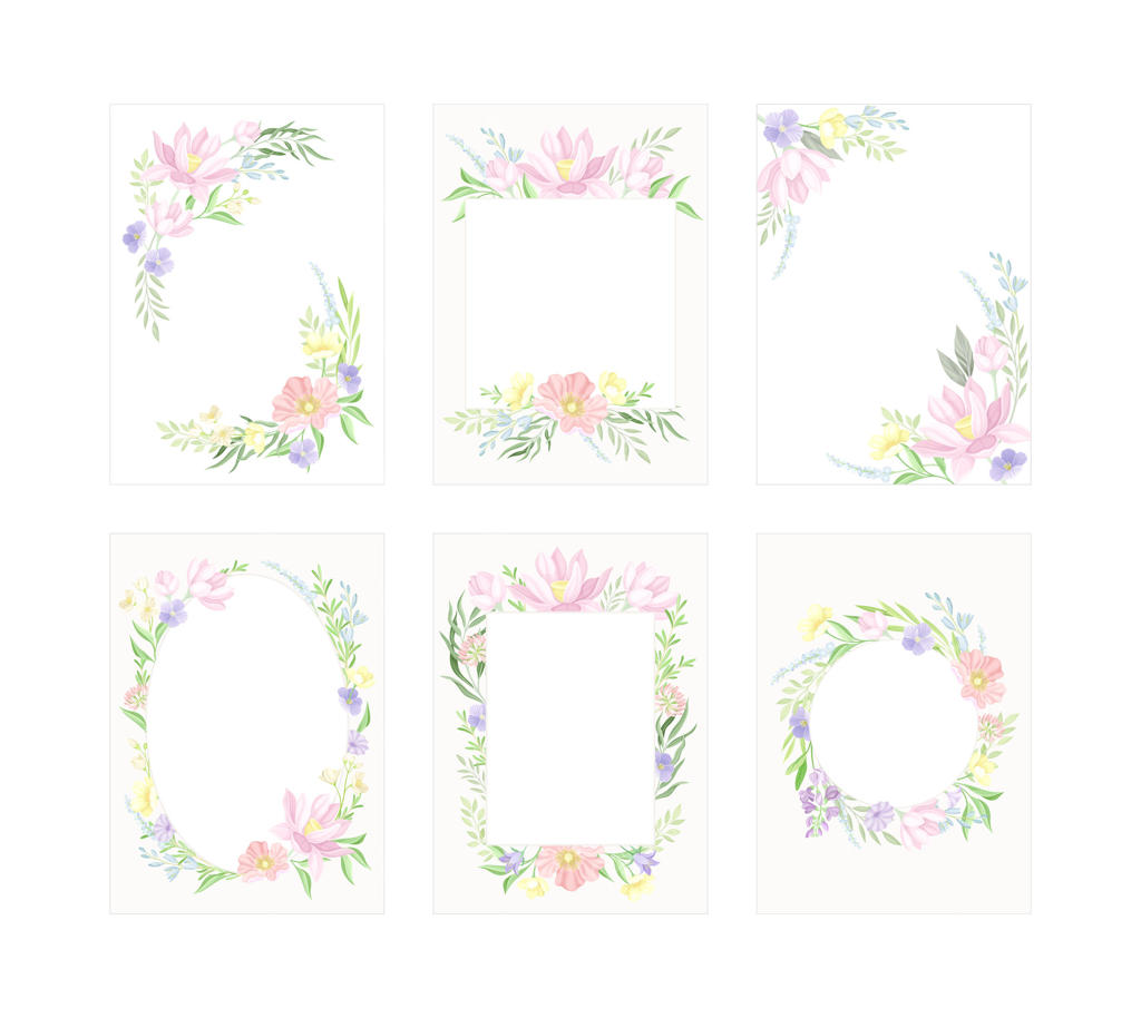 مجموعه قاب گل آبرنگی