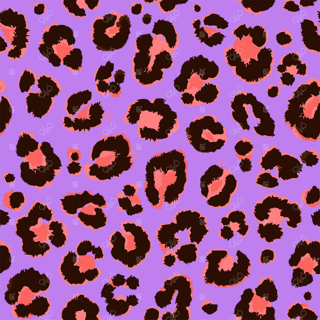 پترن یکپارچه پلنگی به رنگ بنفش و ارغوانی.