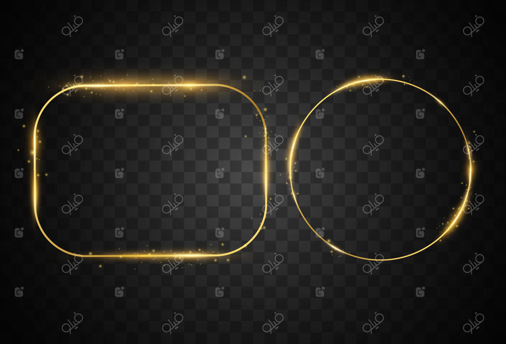 قاب طلایی روی پس‌زمینه شفاف.