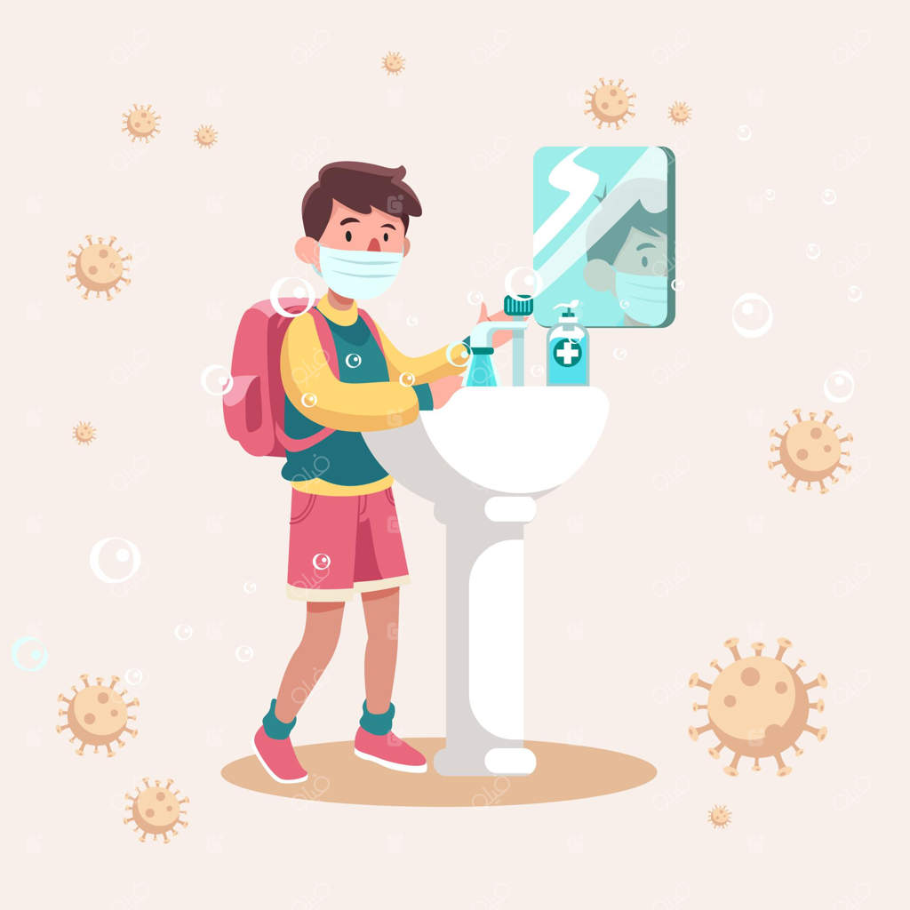 شستن دست‌های کودکان در مدرسه