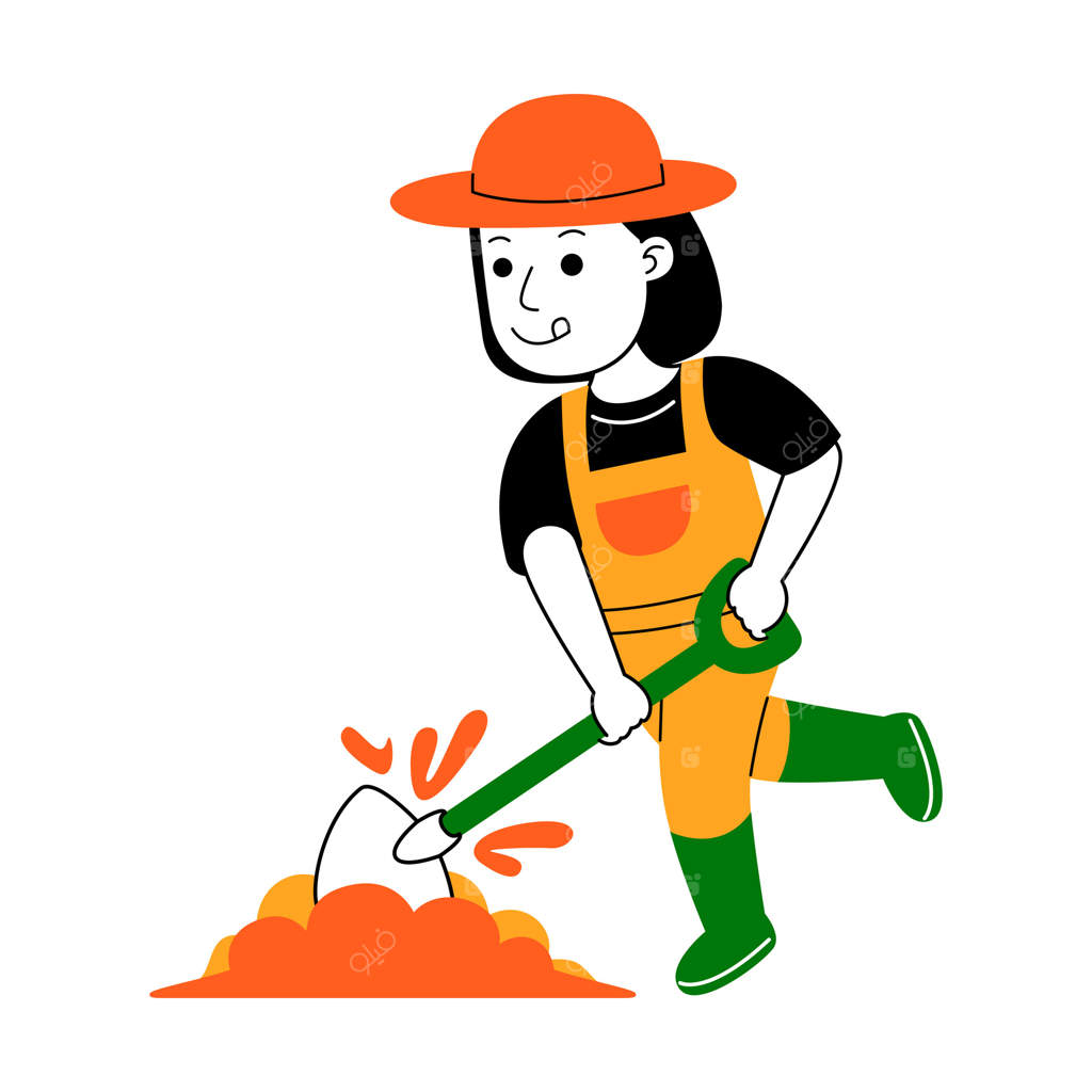 تصویرسازی وکتور کشاورز زن جوان - پرو وکتور