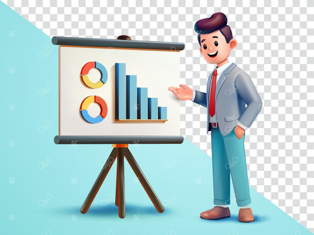 ارائه کارمند اداری: سه‌بعدی، مناسب برای تجارت، حرفه و عناصر طراحی