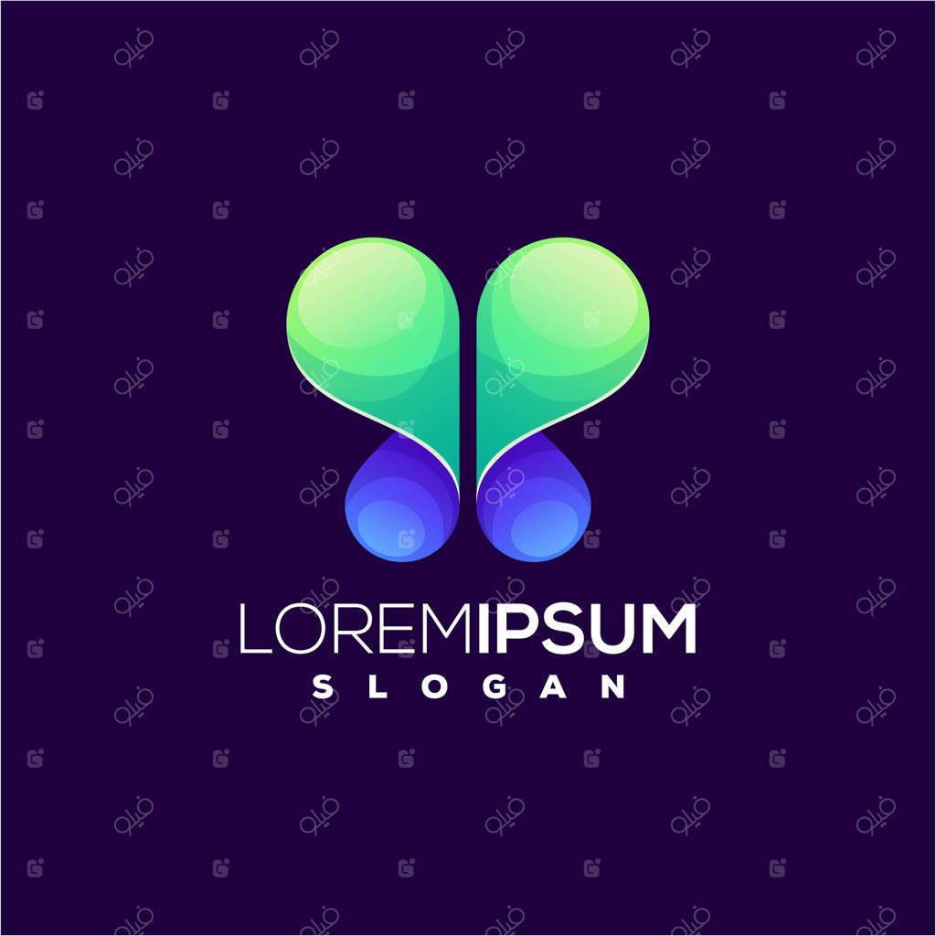 طراحی لوگوی پروانه انتزاعی آماده استفاده