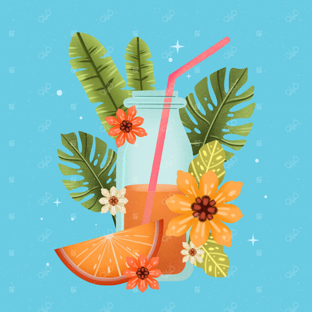 تصویرسازی تابستانی با آبرنگ