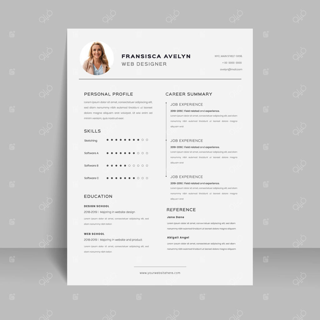 قالب رزومه ساده و شیک