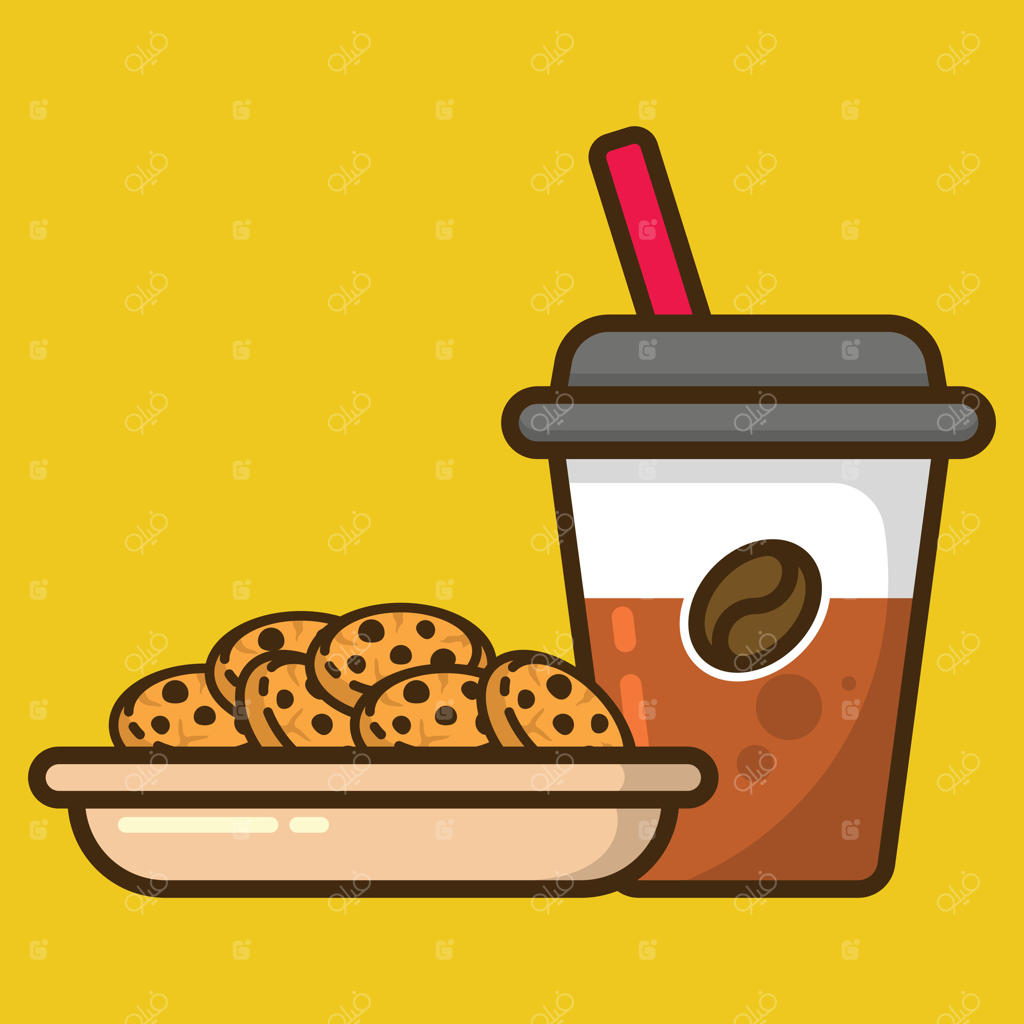 تصویری از کوکی‌های خوشمزه و فنجان قهوه