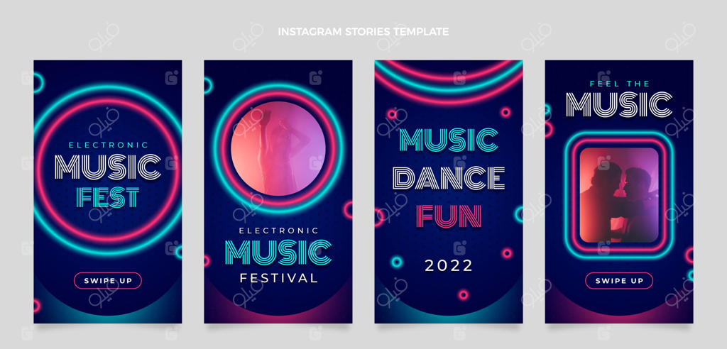 داستان‌های جذاب اینستاگرام برای فستیوال موسیقی رنگارنگ