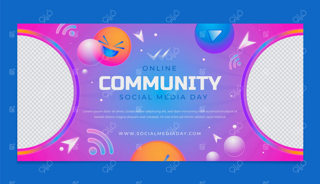 قالب بنر افقی برای جشن روز رسانه‌های اجتماعی