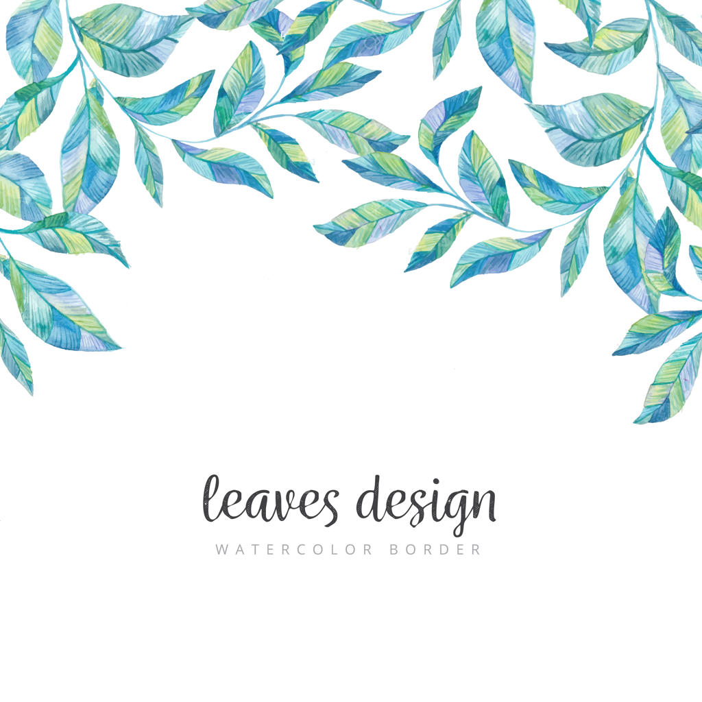 حاشیه برگ‌های وحشی با آبرنگ