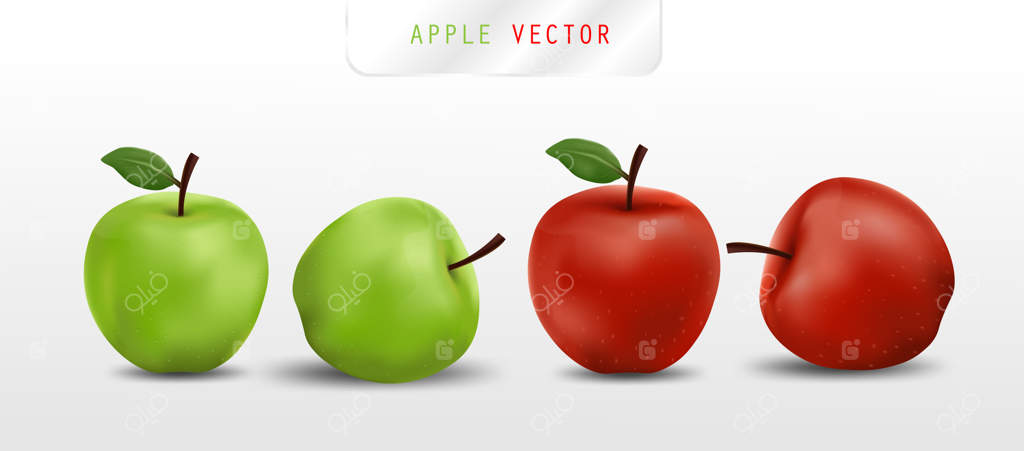 سیب‌های واقعی قرمز و سبز