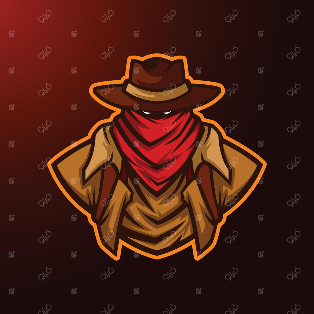 تصویرسازی مسکات کابوی تگزاسی با کلاه