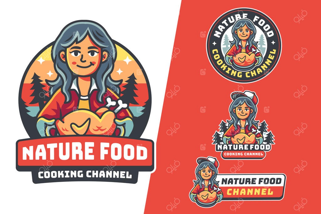 طراحی لوگوی غذایی به صورت دستی