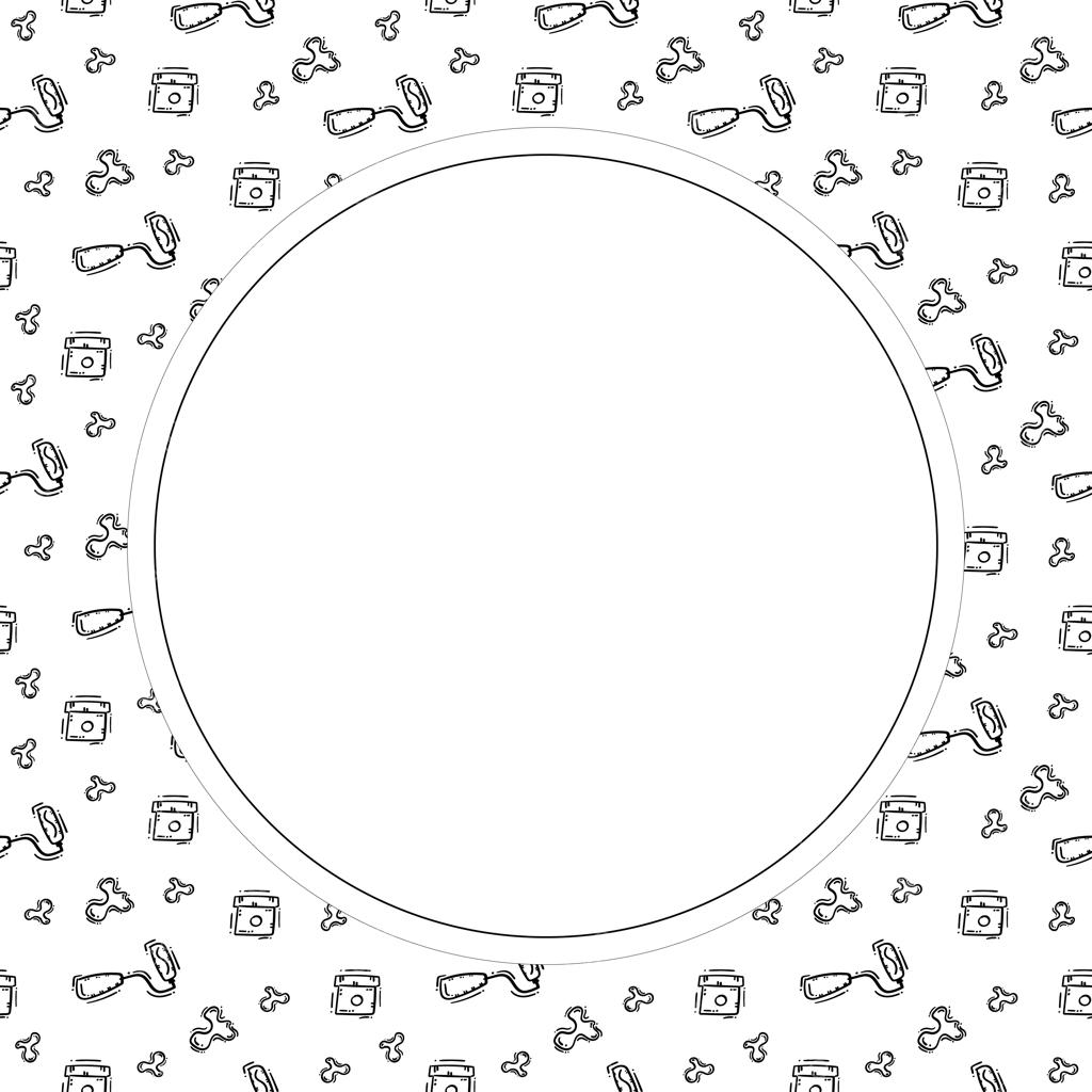 قاب و پس‌زمینه با طرح دستی لوازم و ابزار هنری