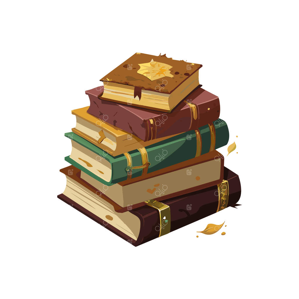 مفهوم تصویرسازی وکتور از کتاب‌ها روی هم