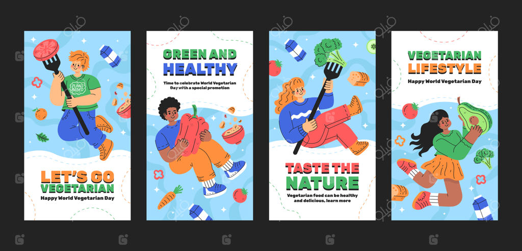 مجموعه استوری‌های اینستاگرام برای روز جهانی گیاهخواری