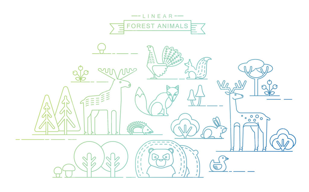 تصاویر وکتوری از حیوانات جنگلی