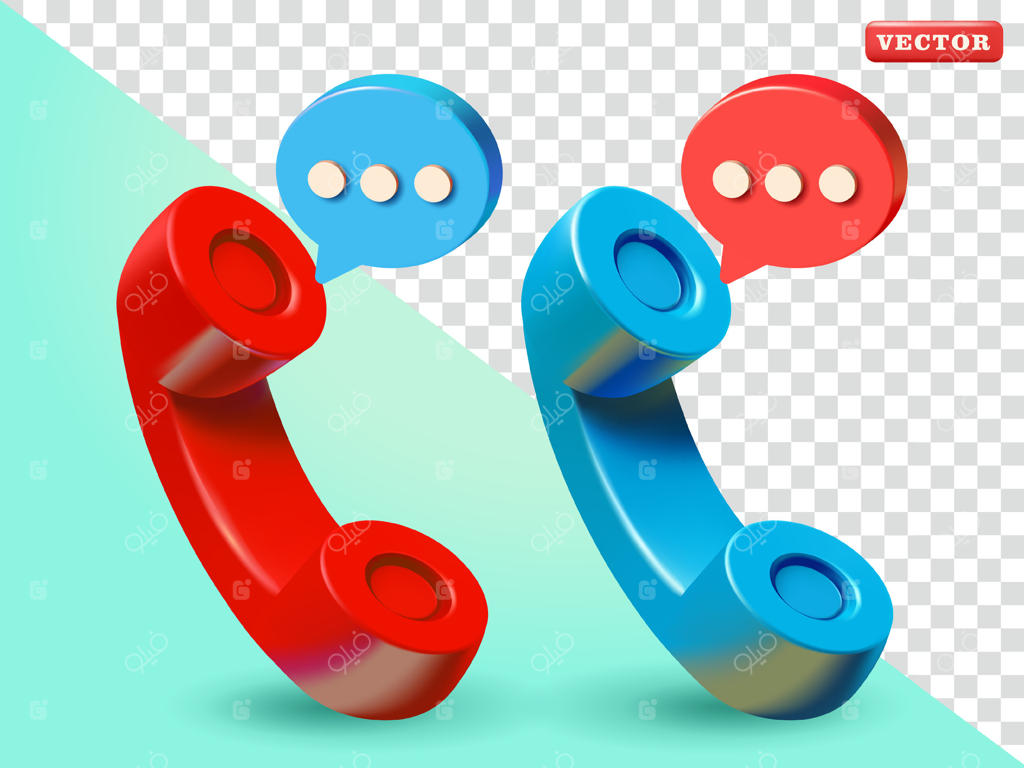 تلفن با چت حبابی سه‌بعدی؛ مناسب برای ارتباطات، تکنولوژی و طراحی