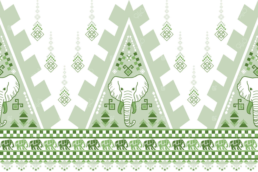 طرح فیل سبز به سبک تایلندی