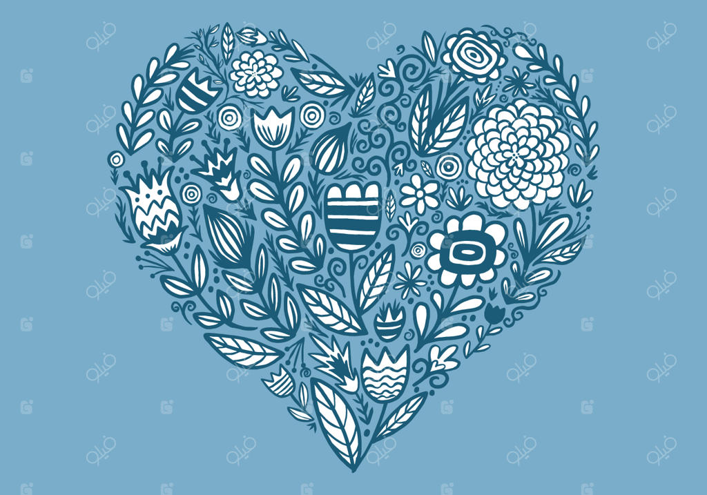 قلبی به شکل گل‌ها